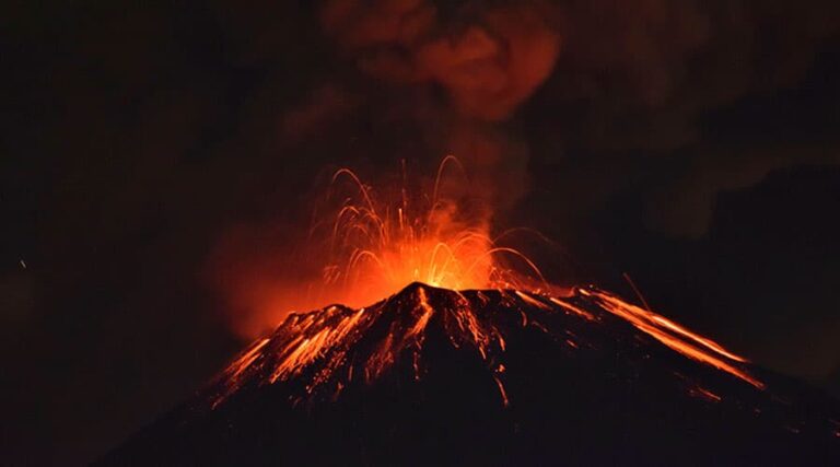¿Qué es y cómo se forma el crater principal de un volcán? 7 volcan Popocatepetl Mexico
