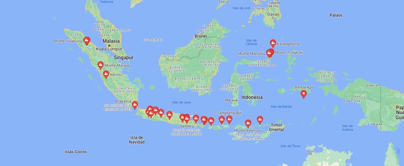 volcanes en indonesia mapa